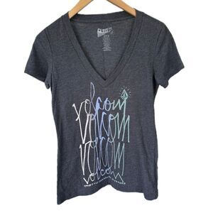 Volcom Women's The Only Constant Is Change Dark Heathered Gray V-Neck T-Shirt S